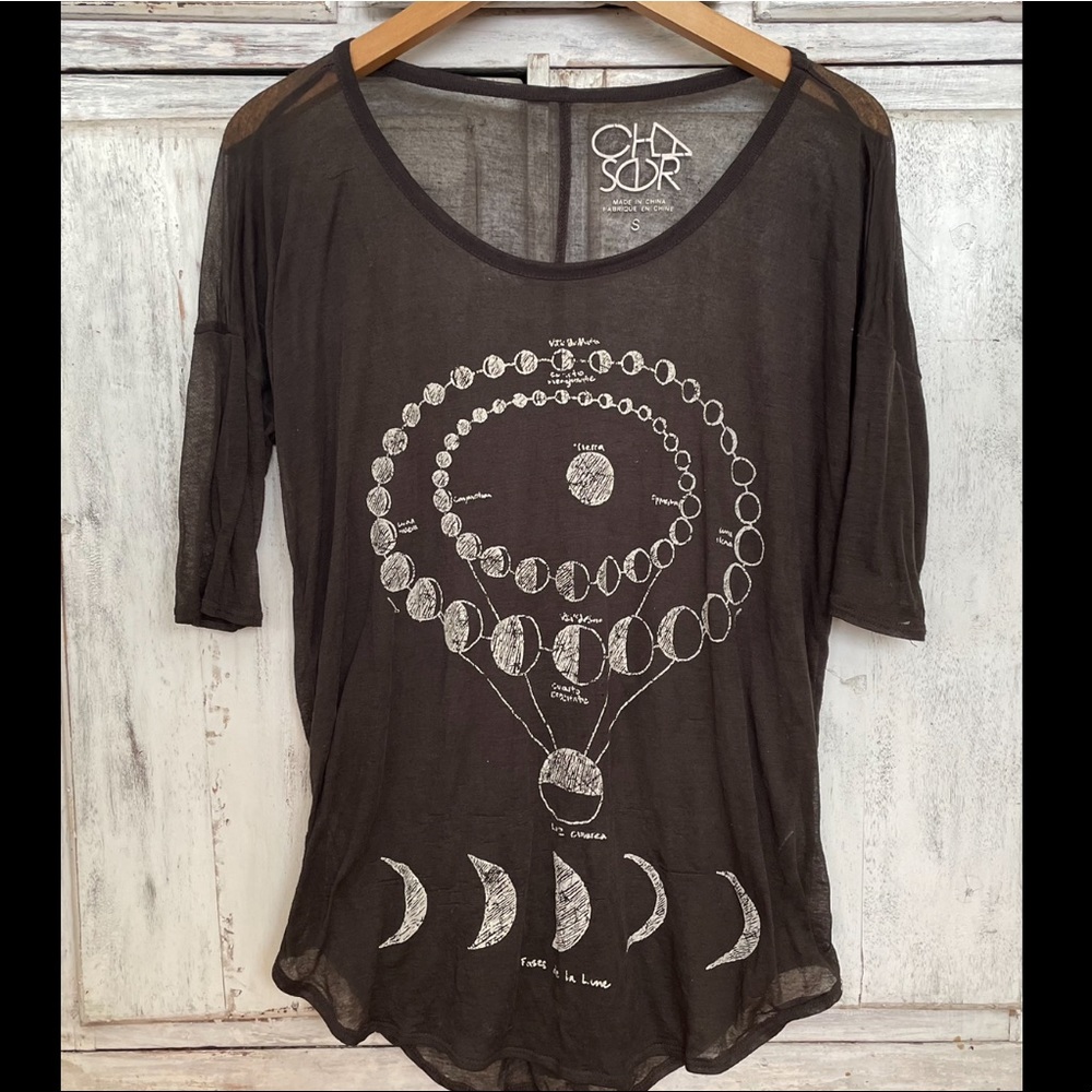 Chaser moon phases tee shirt, small, used condition, distressed look